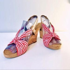 Aerosoles Plush Pillow wedge in gingham - 8 Wide